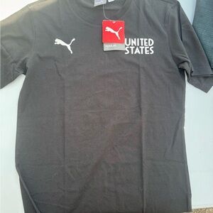 Puma Black Short Sleeve Tee Athletic Performance